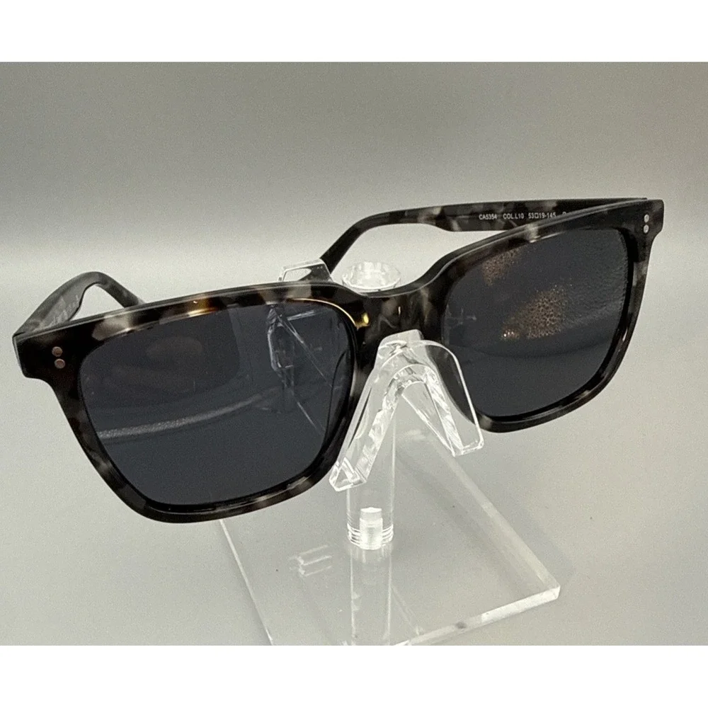 Carfia Authentic CA5354 Polarized Sunglasses Black Tortoise Frame Black Lenses